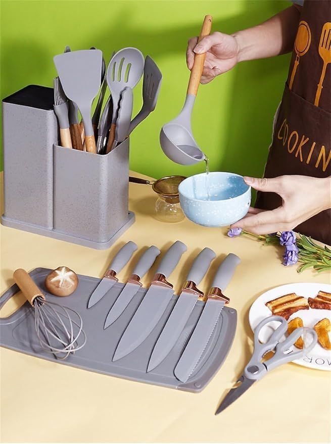 19 PCS Kitchen Utensil Set | Complete Cooking Tool Kit with Holder