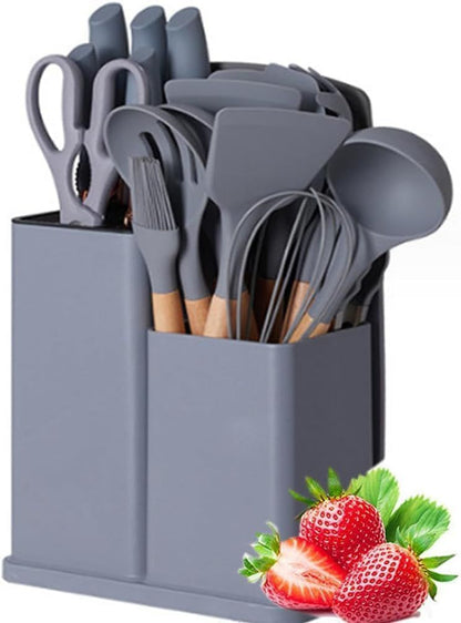 19 PCS Kitchen Utensil Set | Complete Cooking Tool Kit with Holder