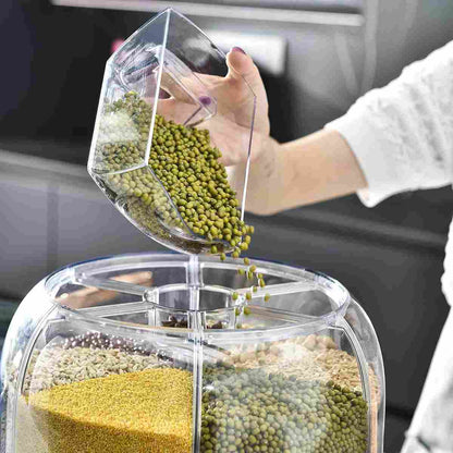 Rotating Dry Food Dispenser | Multi-Section Kitchen Storage