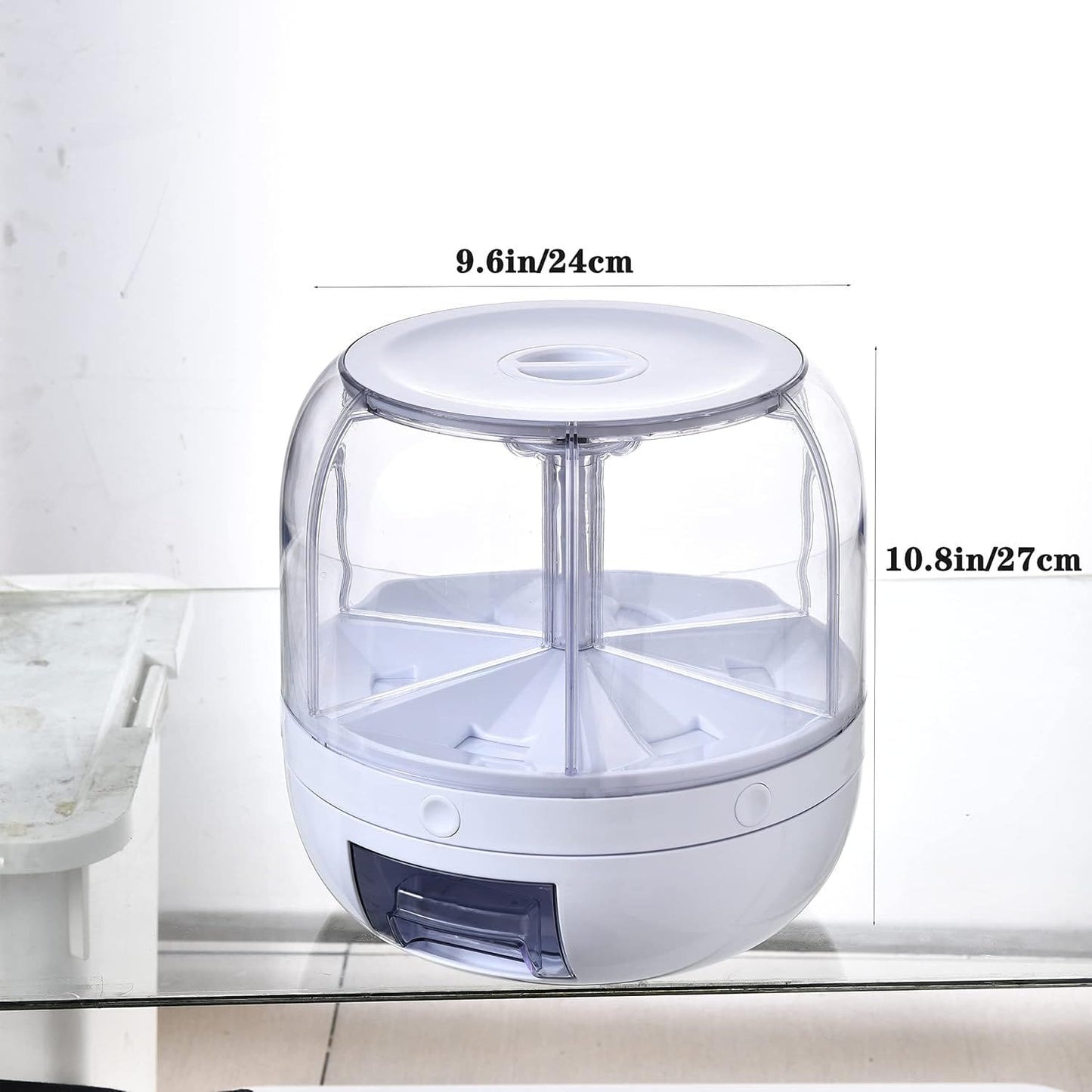 Rotating Dry Food Dispenser | Multi-Section Kitchen Storage