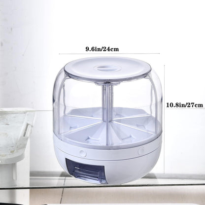 Rotating Dry Food Dispenser | Multi-Section Kitchen Storage