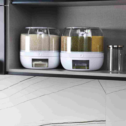 Rotating Dry Food Dispenser | Multi-Section Kitchen Storage