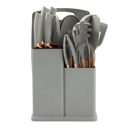 19 PCS Kitchen Utensil Set | Complete Cooking Tool Kit with Holder