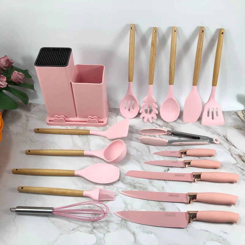 19 PCS Kitchen Utensil Set | Complete Cooking Tool Kit with Holder
