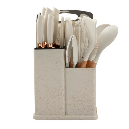 19 PCS Kitchen Utensil Set | Complete Cooking Tool Kit with Holder