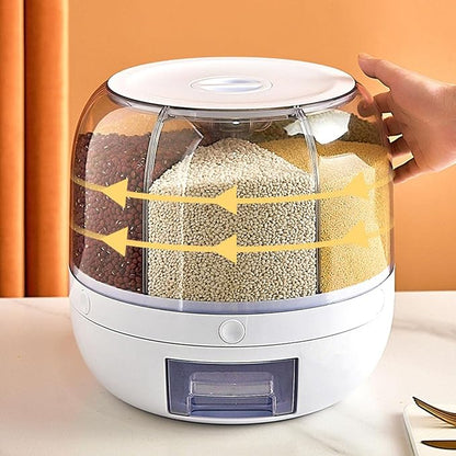 Rotating Dry Food Dispenser | Multi-Section Kitchen Storage