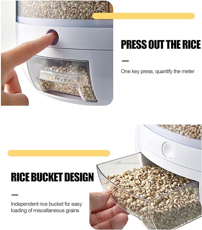 Rotating Dry Food Dispenser | Multi-Section Kitchen Storage
