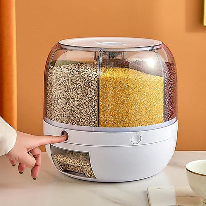 Rotating Dry Food Dispenser | Multi-Section Kitchen Storage